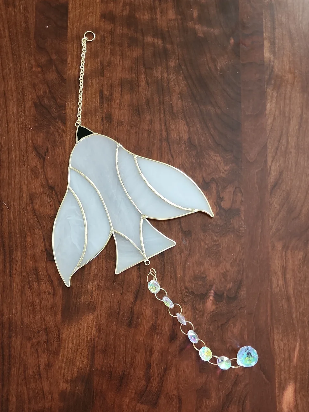 Little Rose Shop Holy Spirit Suncatcher in White and Gold